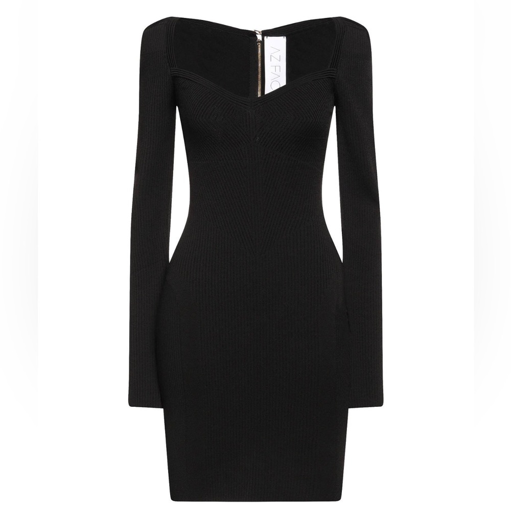 AZ Factory -NWT knit Elegant Black Long Sleeve Dress XS